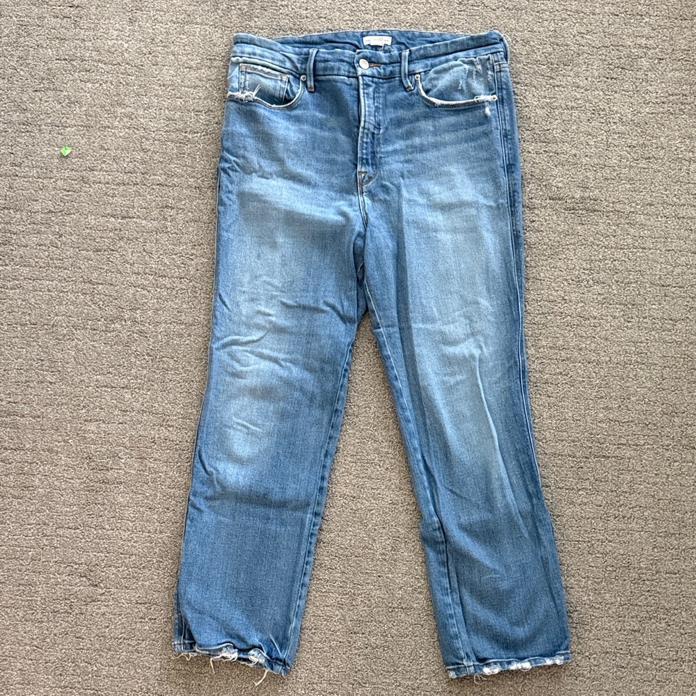 Good American Light Blue Ankle Jeans